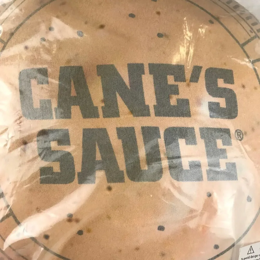 Raising Cane's Cane's Sauce Pillow Round Novelty Food Plush Factory Sealed